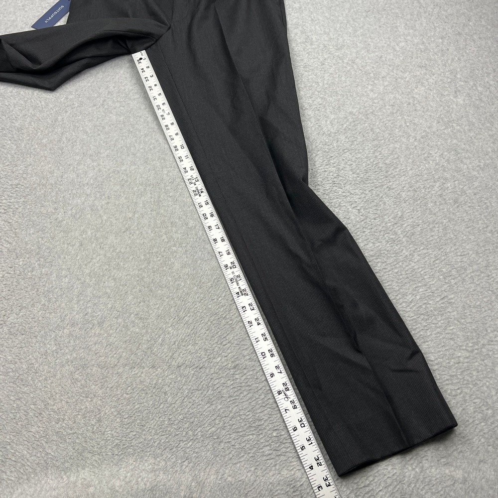 NEW Suitsupply Pants Mens 34 Grey Pinstripe Brescia Pure Wool Flat Front Slim - Picture 8 of 12
